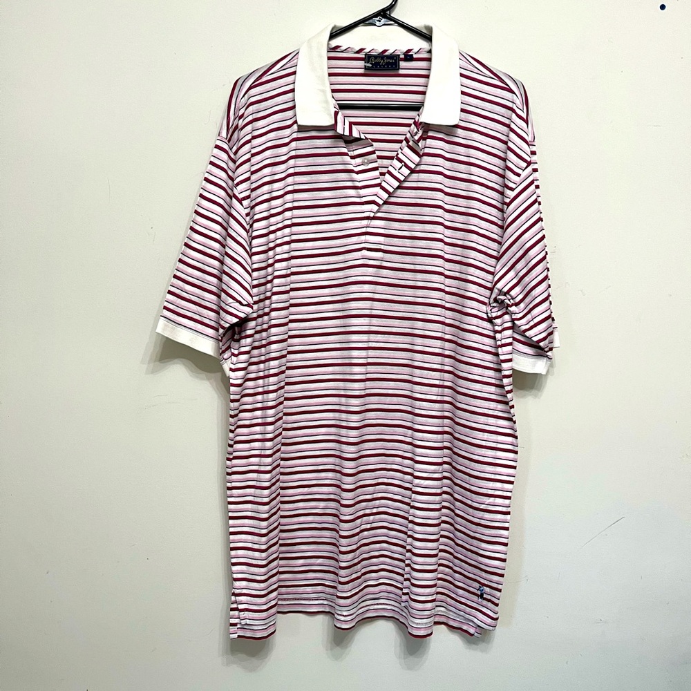Bobby Jones golf pull over fold down collar white stripe men’s extra large
